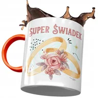 Kubki - Kubek Pomarańczowy Dla Świadka Drużby Na Prezent z Nadrukiem ze Zdjęciem + Opakowanie na prezent (wzór 03) - miniaturka - grafika 1