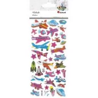 Zabawki kreatywne - Naklejki wypukłe samoloty mix 37szt - miniaturka - grafika 1