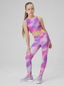 Spodnie i spodenki dla dziewczynek - 4F Legginsy sportowe szybkoschnące dziewczęce - multikolor 158/164 (12-14 lat) - miniaturka - grafika 1