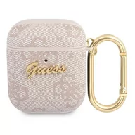 Akcesoria do słuchawek - Apple Guess Etui Guess GUA24GSMP AirPods cover różowy/pink 4G Script Metal Collection GUE1162PNK - miniaturka - grafika 1