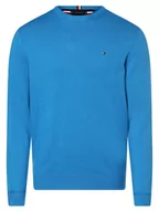 Swetry męskie - Tommy Hilfiger - Sweter męski z dodatkiem kaszmiru, niebieski - miniaturka - grafika 1