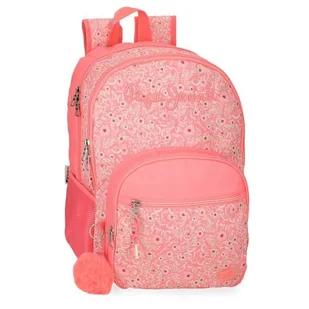 Pepe Jeans Nahid Plecak Szkolny Dwukomorowy Różowy 32x44x22 cm Poliester by Joumma Bags, Różowy kolor, 32x44x22 cms, Dwukomorowy plecak szkolny - Plecaki szkolne i tornistry - miniaturka - grafika 1