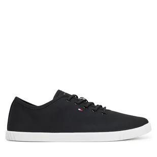 Tenisówki Tommy Hilfiger Canvas Lace Up Sneaker FW0FW08641 Czarny - Trampki damskie - miniaturka - grafika 1