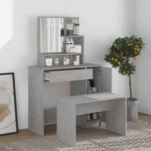 Zestaw Z Toaletką, Szarość Betonu, 86,5 X 35 X 136 Cm - Toaletki - miniaturka - grafika 1