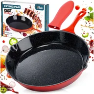 Patelnie - PATELNIA ŻELIWNA EMALIOWANA 20cm Z SILIKONOWĄ NAKŁADKĄ 199154 - miniaturka - grafika 1