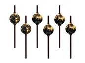 Słomki do napojów - Słomki czarne na Sylwestra - 6 szt. - miniaturka - grafika 1