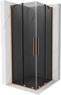 Kabiny prysznicowe - Mexen Velar Duo kabina prysznicowa rozsuwana 80x80 cm, grafit, miedź szczotkowana - 871-080-080-42-65 - miniaturka - grafika 1