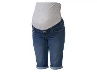 Odzież ciążowa - esmara Szorty jeansowe damskie ciążowe z elastycznym pasem (48, Ciemnoniebieski) - grafika 1