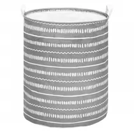 Kosze na bieliznę - Kosz Do Przechowywania Pojemnik Na Zabawki Ubrania Kremowo-Szary - miniaturka - grafika 1