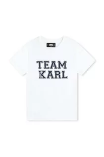 Koszulki dla chłopców - Karl Lagerfeld t-shirt bawełniany dziecięcy kolor biały z nadrukiem - grafika 1