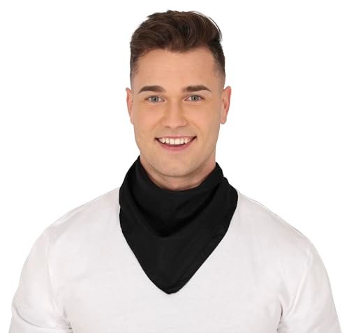 FIESTAS GUIRCA Czarny szalik dla dorosłych Unisex - Wszechstronny dodatek tekstylny na imprezę kostiumową i karnawałową - Idealny do uzupełnienia kostiumów piratów, dżinsów lub bandytów - czarny
