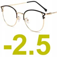 Okulary korekcyjne, oprawki, szkła - Okulary korekcyjne kocie złoto czarne -2.5 - miniaturka - grafika 1