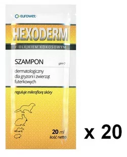 Eurowet Hexoderm - Szampon Dermatologiczny Dla Gryzoni Saszetki 20X20Ml - Pielęgnacja i higiena gryzoni - miniaturka - grafika 1