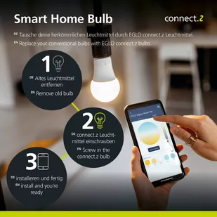 EGLO connect-z E27 ST64 żarówka 5,5W 500 lumenów - Systemy inteligentnych domów - miniaturka - grafika 1