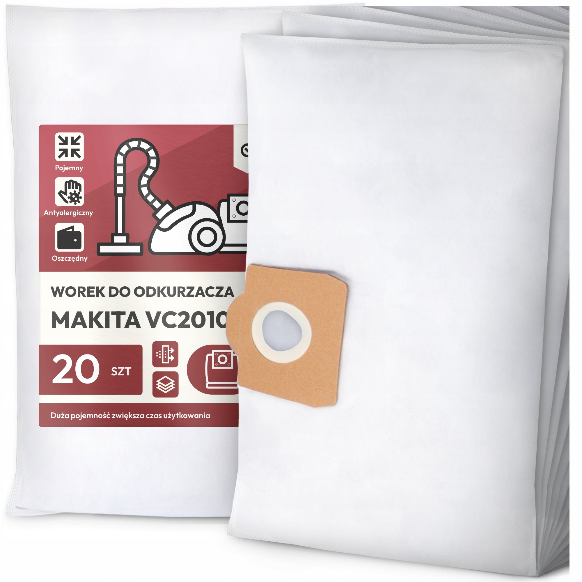 20x Worek do Odkurzacza Makita VC2010L Syntetyczny Tekstylny Pojemny Worki