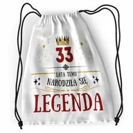Plecaki worki - Plecak Urodziny 33 33cie Sportowy Szkolny Worek z Nadrukiem ze Zdjęciem - miniaturka - grafika 1