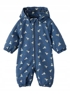 NAME IT GRANATOWY KOMBINEZON NIEMOWLĘCY Z KAPTUREM I NADRUKIEM 50-56 KYA - Kombinezony dla dzieci - miniaturka - grafika 1