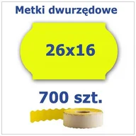 Cenówki - Metki dwurzędowe 26x16 żółte, fala 3500szt - miniaturka - grafika 1
