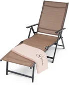 Leżaki ogrodowe - Leżak ogrodowy z aluminiową ramą Bolzano  Brązowy - miniaturka - grafika 1