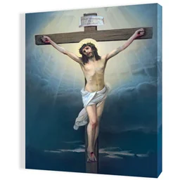 Obraz religijny na płótnie ukrzyżowanie Jezusa Chrystusa - Ikony i obrazy sakralne - miniaturka - grafika 1