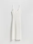 Sukienki - Reserved - Strukturalna sukienka - biały - miniaturka - grafika 1