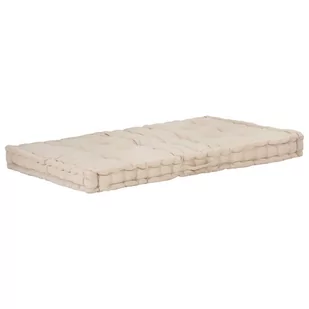 vidaXL Poduszka na podłogę lub palety, bawełna, 120x80x10 cm, beżowa vidaXL - Poduszki na krzesła - miniaturka - grafika 1