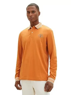 Koszulki męskie - TOM TAILOR Męska koszulka polo, 32243 – Tomato Cream Orange, XL - grafika 1