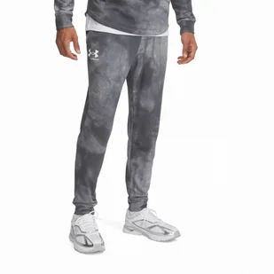 Męskie spodnie dresowe Under Armour Rival Terry AOP Jogger Q1 Rozmiar: XL / Kolor: szary - Spodnie sportowe męskie - miniaturka - grafika 1