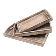 Akcesoria i części AGD - DEKORACYJNA TACA | Z DREWNA | STYL VINTAGE | RÓŻNE ROZMIARY | BRĄZOWA - miniaturka - grafika 1