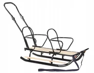 Sanki i ślizgacze - Polskie SANKI DUO CZARNE Bliźniaki MOCNE dla dzieci i dorosłych SOLIDNE - miniaturka - grafika 1