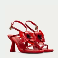 Sandały damskie - Hiszpańskie sandały z kwiatem - HISPANITAS GOYA24 CZERWONE - miniaturka - grafika 1