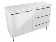 Szafki łazienkowe - Szafka Stojąca Z Blatem ATH 120 cm DS Prawa - Biały Wysoki Połysk - Uchwyty Chromowane - miniaturka - grafika 1