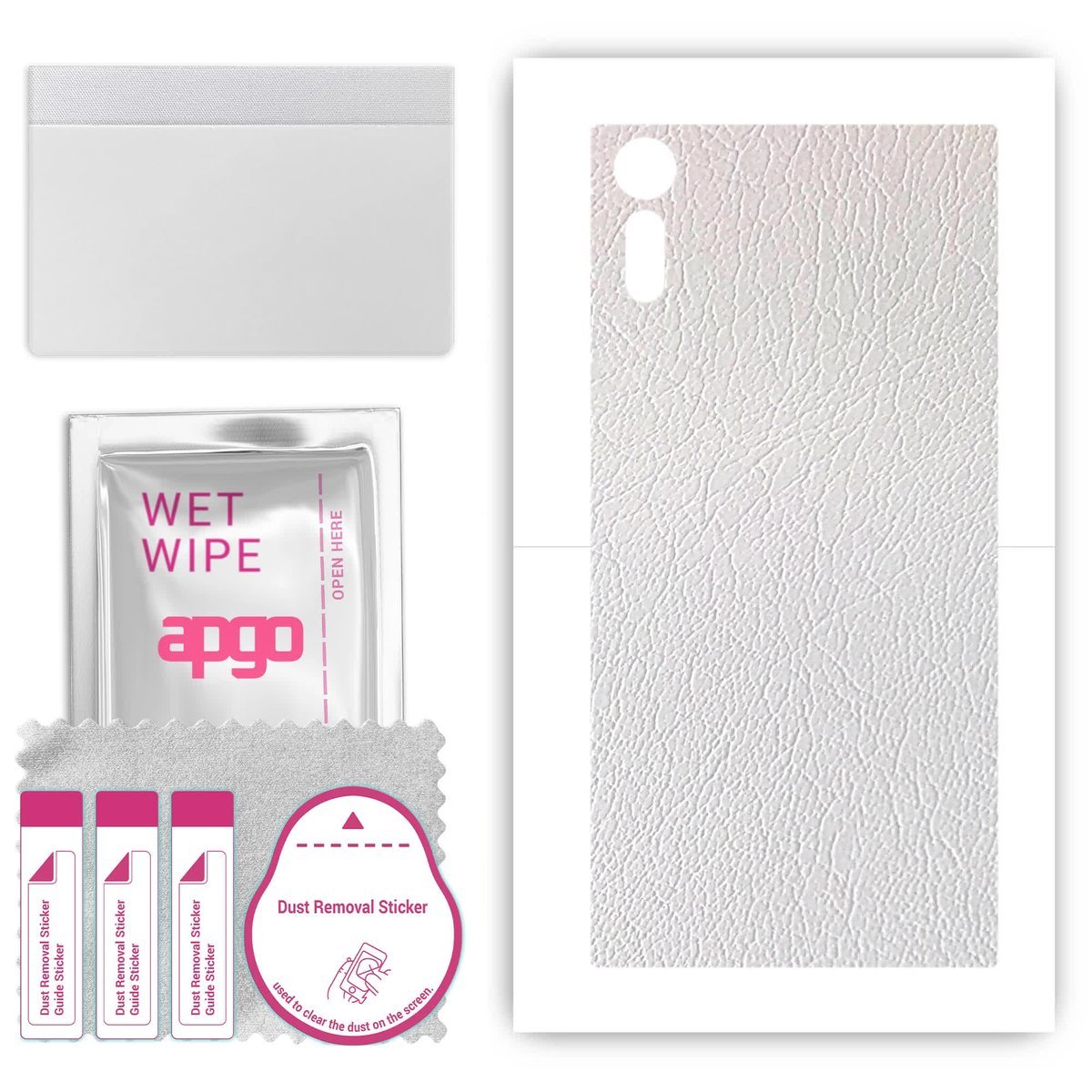 Folia naklejka skórka strukturalna na TYŁ do Sony Xperia XZ - Skóra Biała - apgo SKINS