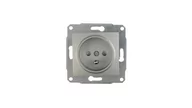 Gniazdka elektryczne - Schneider Electric Schneider Sedna aluminium gniazdo pojedyczne z przesłonami +0) SDN2800160 - miniaturka - grafika 1