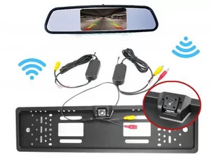 Zestaw Cofania: Kamera Bezprzewodowa w Ramce Tablicy Rejestracyjnej + Monitor LCD 4,3" w Lusterku. - Czujniki parkowania - miniaturka - grafika 1