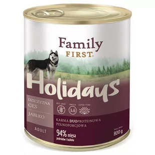 FamilyFirst Dziczyzna+gęś+jabłko adult 800g - Mokra karma dla psów - miniaturka - grafika 1