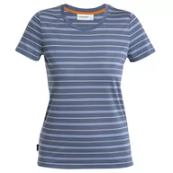 Koszulki sportowe damskie - Koszulka damska Icebreaker Women Wave SS Tee Stripe Rozmiar: S / Kolor: niebieski - miniaturka - grafika 1