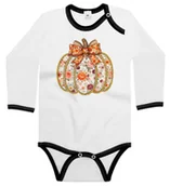 Body dla niemowląt - Body dziecięce Dynia Z Wzorem W Kwiatki Vintage Glitter Dzień Dyni 74/80 - miniaturka - grafika 1