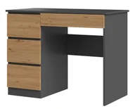 Biurka - Nowoczesne biurko z szufladami antracyt /dąb artisan - Divano 2X - miniaturka - grafika 1