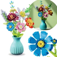 Klocki - Bukiet z klocków konstrukcyjnych,8 SZTUK KWIATÓW w wazonie, ZESTAW DIY, 793 elementy 6+ - miniaturka - grafika 1