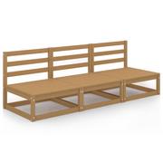 Sofy ogrodowe - vidaXL 3-osobowa sofa ogrodowa miodowy brąz lite drewno sosnowe 3075302 - miniaturka - grafika 1