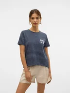 Koszulki i topy damskie - Vero Moda Koszulka "Simone" w kolorze granatowym - miniaturka - grafika 1