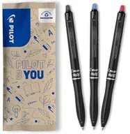 Długopisy - PILOT FriXion Ball 07 Plus zestaw 3 długopisów kulkowych, wymazywalne, chowane i wielokrotnego napełniania, wykonane z tworzywa sztucznego pochodzącego z recyklingu, czarny, niebieski, czerwony, - miniaturka - grafika 1