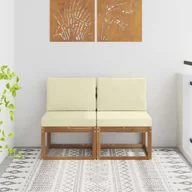 Sofy ogrodowe - vidaXL 2 Sztuka Środkowa sofa ogrodowa Lite Drewno Akacji Naturalny - miniaturka - grafika 1