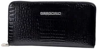 Portfele - Portfel Damski Skóra Naturalna GREGORIO Duży Z Metalowym Suwakiem Piórnik Lakierowany GF-119 CZARNY RFID 19 x 10 x 2.5 [cm] - miniaturka - grafika 1
