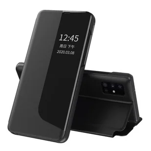 Eco Hurtel Leather View Case elegancki futerał etui z klapką i funkcją podstawki Huawei Y6p czarny - Czarny - Etui i futerały do telefonów - miniaturka - grafika 1