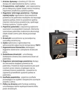 Piec stalowy wolnostojący z płaszczem wodnym 5/7 kW - spełnia anty-smogowy EkoProjekt 04482054 - Piece wolnostojące - miniaturka - grafika 4