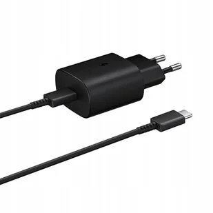Ładowarka Samsung 25W EP-TA800EBE + Kabel USB-C EP-DA705BBE Czarna - Ładowarki do telefonów - miniaturka - grafika 1