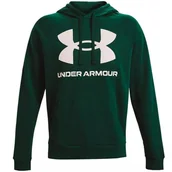 Bluzy męskie - Bluza Męska Under Armour Rival Fleece Big Logo Hd Zielona 1357093 330-Xxl - miniaturka - grafika 1