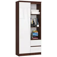 Regały biurowe - REGAŁ BIUROWY R 80 cm CLP R11 WENGE / BIAŁY POŁYSK - miniaturka - grafika 1